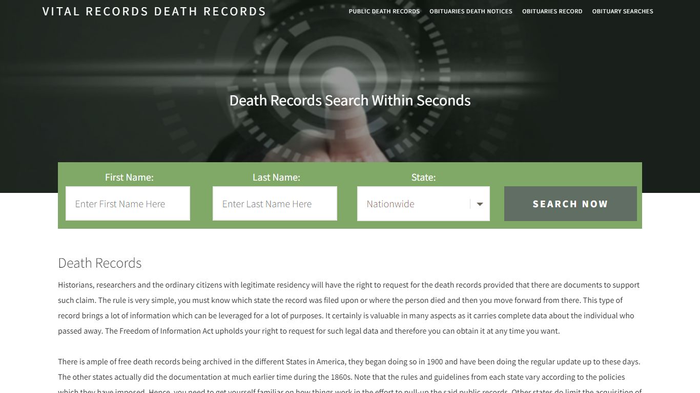 Death Records | Enter Name and Search | 14 Days Free