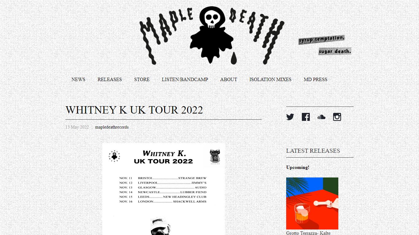 Maple Death Records - Maple Death Records website